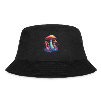 Mushroom | Fantasy Pilze Wald Natur Goa Festival - Bucket Hat - Schwarz - Vorne - Lela (165cm)