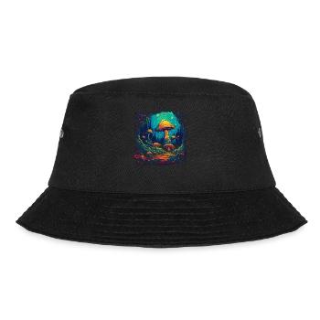 Mushroom | Fantasy Pilze Wald Natur Goa Festival - Bucket Hat - Schwarz - Vorne - Lela (165cm)
