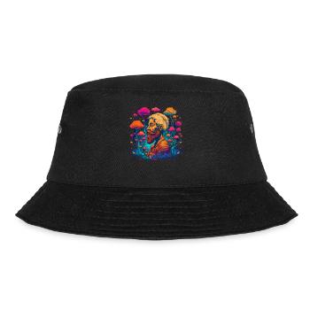 Mushroom | Fantasy Pilze Wald Natur Goa Festival - Bucket Hat - Schwarz - Vorne - Lela (165cm)