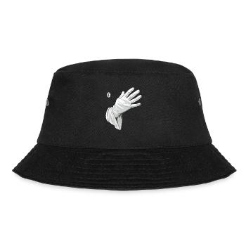 Berühr mich, weiße Handschuh - Bucket Hat - Schwarz - Vorne - Lela (165cm)