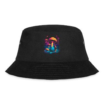 Mushroom | Fantasy Pilze Wald Natur Goa Festival - Bucket Hat - Schwarz - Vorne - Lela (165cm)