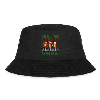 Ho ho hol mir mal ein Bier, Ugly Christmas - Bucket Hat - Schwarz - Vorne - Lela (165cm)