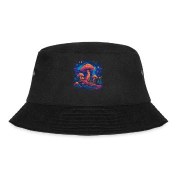 Mushroom | Fantasy Pilze Wald Natur Goa Festival - Bucket Hat - Schwarz - Vorne - Lela (165cm)