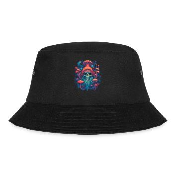 Mushroom | Fantasy Pilze Wald Natur Goa Festival - Bucket Hat - Schwarz - Vorne - Lela (165cm)