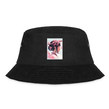 Vintage Japanisch Ästhetik Otaku Anime Girl - Bucket Hat - Schwarz - Vorne - Lela (165cm)