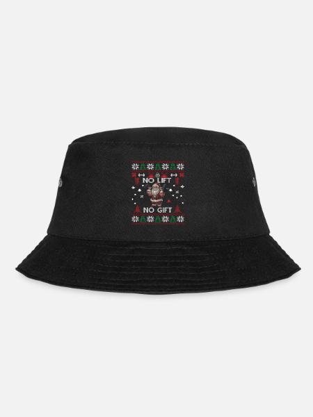 No Lift No Gift Fitness Christmas Gift Gym - Bucket Hat - black