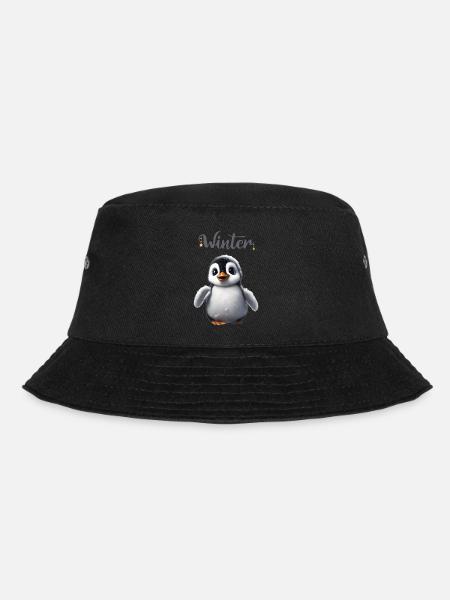 Süßer Baby Pinguin im Winter - Bucket Hat - Schwarz