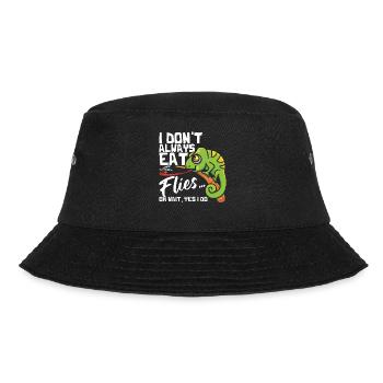 Je ne mange pas toujours des mouches, caméléon T-shirt - Bob - noir - Devant - Lela (165cm)