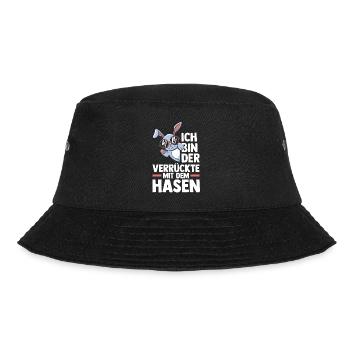 Kaninchen Hase - Bucket Hat - Schwarz - Vorne - Lela (165cm)