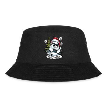 Fat cat with sunglasses and tuna as Santa Claus - Bucket Hat - black - Front - Lela (165cm)