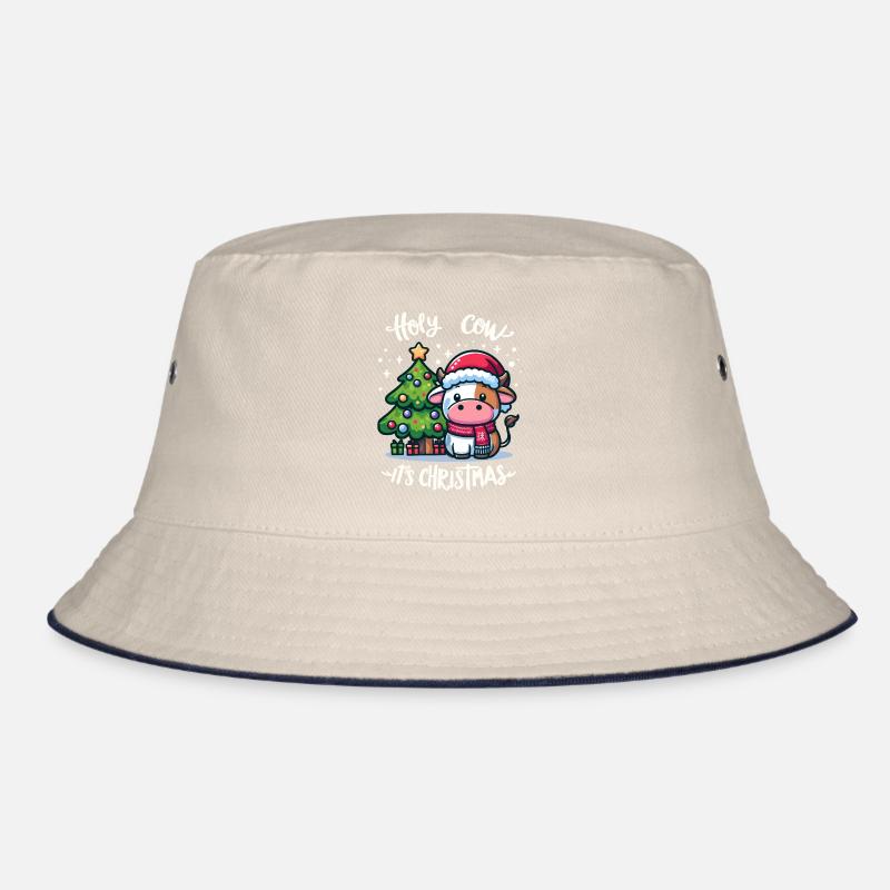 Niedliche Kuh feiert Weihnachten mit Geschenken Bucket Hat