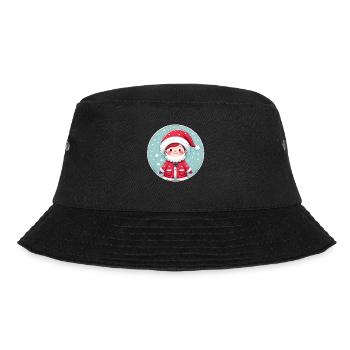 Santa Claus Boy Illustration Funny Christmas - Bucket Hat - black - Front - Lela (165cm)