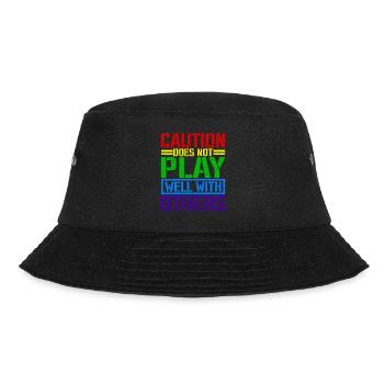 Caution Does Not Play Well With Others 66 - Bucket Hat - Schwarz - Vorne - Lela (165cm)