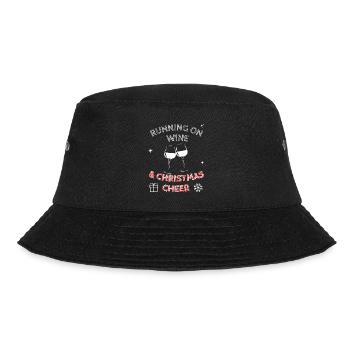 Running On Wine And Christmas Cheer Funny Festive - Bucket Hat - black - Front - Lela (165cm)