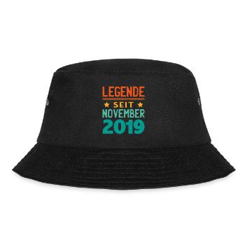November 2019 Legende seit 4 Jahren Mann Frau - Bucket Hat - Schwarz - Vorne - Lela (165cm)