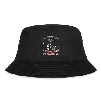 Running On Beer And Christmas Cheer Funny Festive - Bucket Hat - black - Front - Lela (165cm)