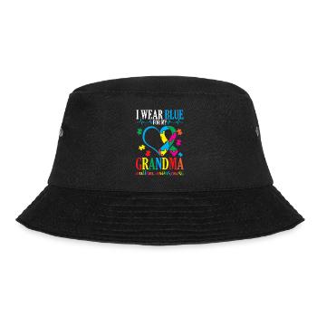 "I'm wearing blue for my grandma" support them - Bucket Hat - black - Front - Lela (165cm)