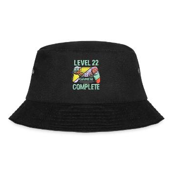 Level 22 Complete 22 Year Old Gamer Level 22 Complete - Bucket Hat - black - Front - Lela (165cm)