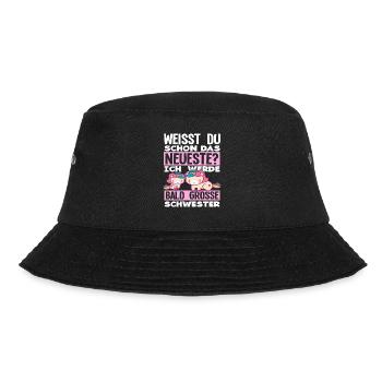 Ich werde Bald große Schwester Geburt Schwanger - Bucket Hat - Schwarz - Vorne - Lela (165cm)