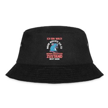Morgenmuffel Faulenzer Ratte - Bucket Hat - Schwarz - Vorne - Lela (165cm)