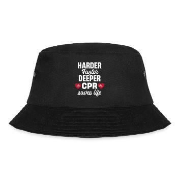 Härter, Schneller, Tiefere - Bucket Hat - Schwarz - Vorne - Lela (165cm)