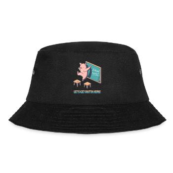 School sucks, get out of here, happy pig - Bucket Hat - black - Front - Lela (165cm)