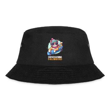 Katze fährt Snowboard Cool Apparel Snowboarding - Bucket Hat - Schwarz - Vorne - Lela (165cm)
