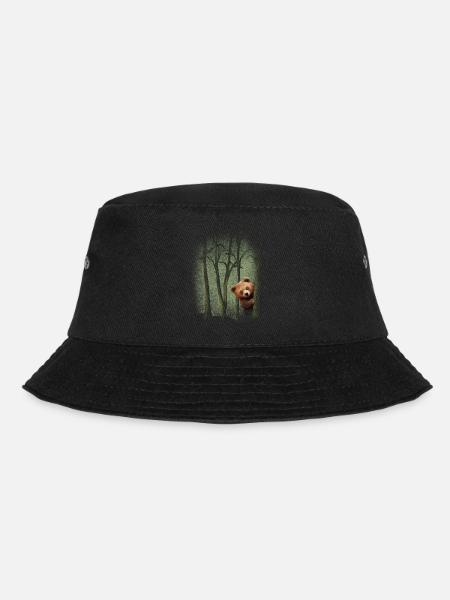 Waldtiere Bär im Wald Natur erleben Umweltschutz - Bucket Hat - Schwarz