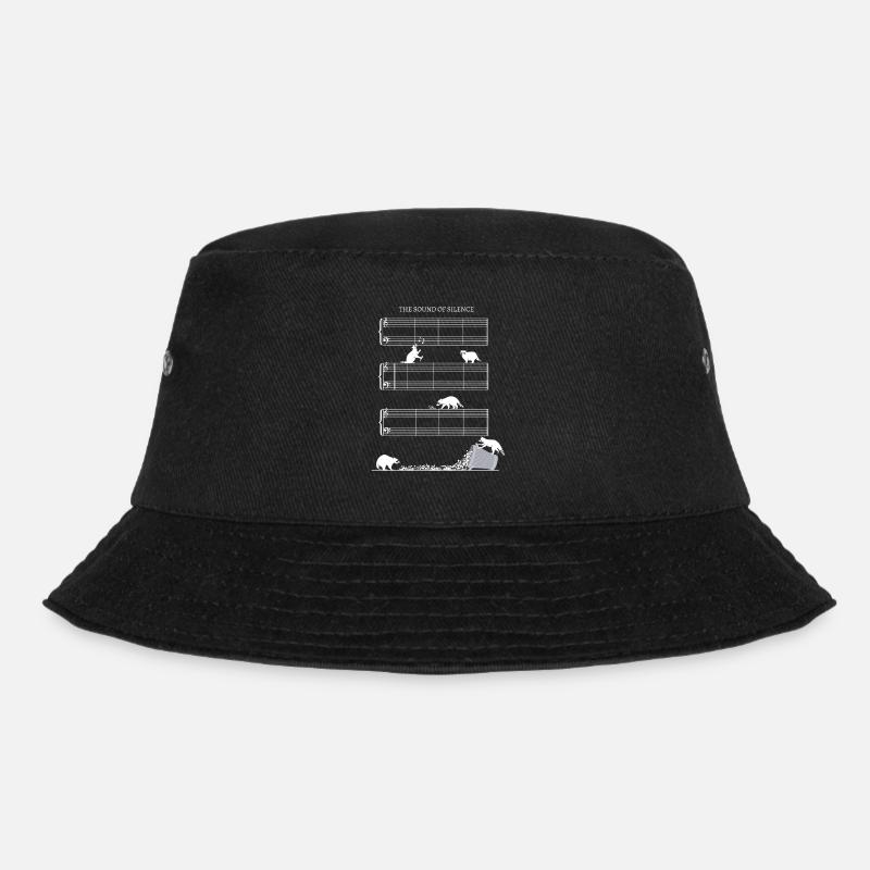 Silence Musikblatt ohne Noten mit Waschbären - Bucket Hat - Schwarz