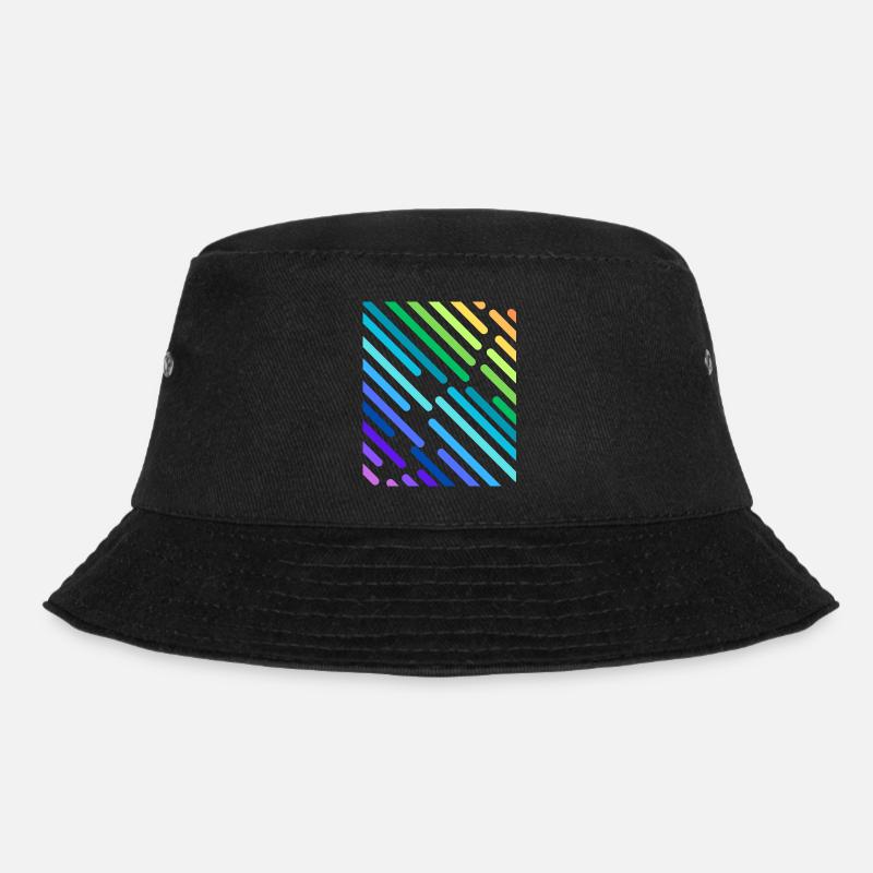 REGENBOGEN-STREIFEN - Bucket Hat - Schwarz