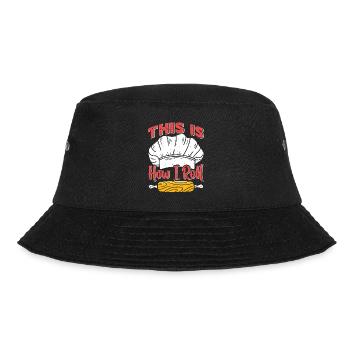 Brotbackliebe This is How I Roll Brotbacken - Bucket Hat - Schwarz - Vorne - Lela (165cm)