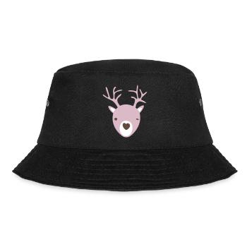 Rudolph Antlers Heart Nose Scandinavian Kids Cool - Bucket Hat - black - Front - Lela (165cm)