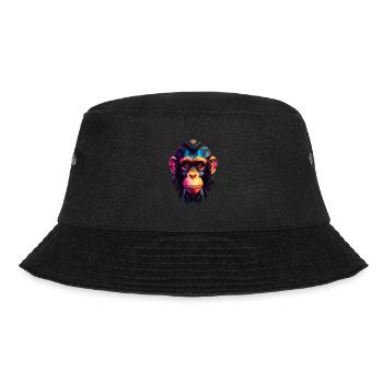 Geometric Style Chimpanzee - Bucket Hat - Schwarz - Vorne - Lela (165cm)