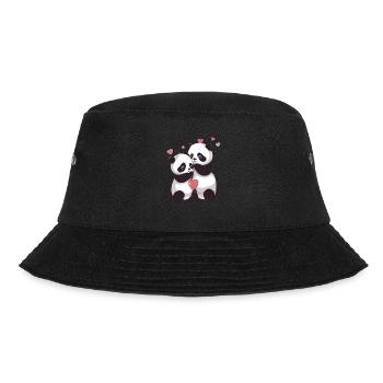 Ich liebe dich, Panda - Bucket Hat - Schwarz - Vorne - Lela (165cm)