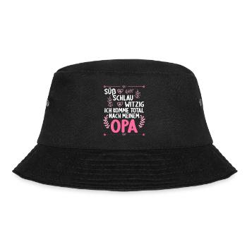 Ich komme total nach meinem Opa Enkelin Enkel - Bucket Hat - Schwarz - Vorne - Lela (165cm)