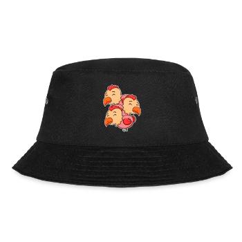 Cute Chickens - Chicken Motif - Bucket Hat - black - Front - Lela (165cm)