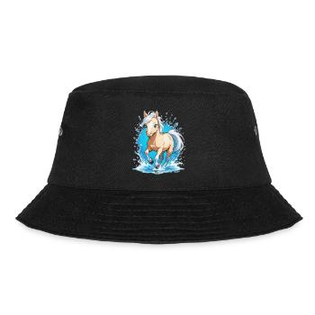 Galoppierendes Pferd - Reiten - Bucket Hat - Schwarz - Vorne - Lela (165cm)