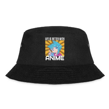 Life is Better With Anime Funny Anime Lovers - Bucket Hat - black - Front - Lela (165cm)