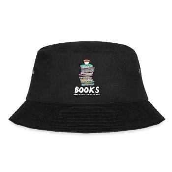 Books Reading Book Tea Cup Bookworm - Bucket Hat - Schwarz - Vorne - Lela (165cm)