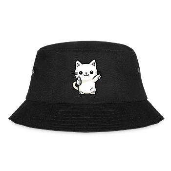 Katze - Dabbende Katze - Bucket Hat - Schwarz - Vorne - Lela (165cm)