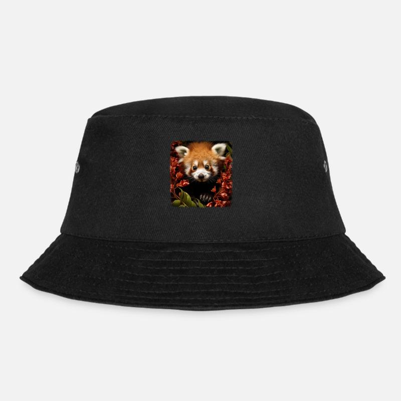 Red Pandas Realistic Red Panda - Bucket Hat - black
