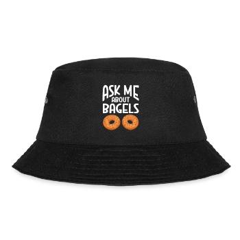Bagel Geschenk Essen Bagel - Bucket Hat - Schwarz - Vorne - Lela (165cm)