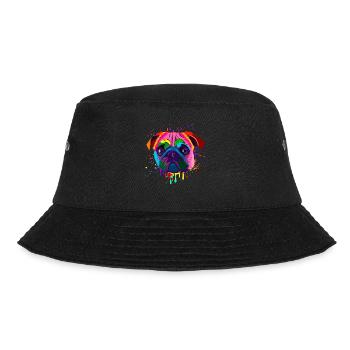 Colorful Pug Head - Bucket Hat - black - Front - Lela (165cm)