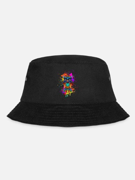 Eulenmandala - Bucket Hat - Schwarz