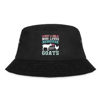 Goats & Chickens Funny Goat Lover - Bucket Hat - Schwarz - Vorne - Lela (165cm)
