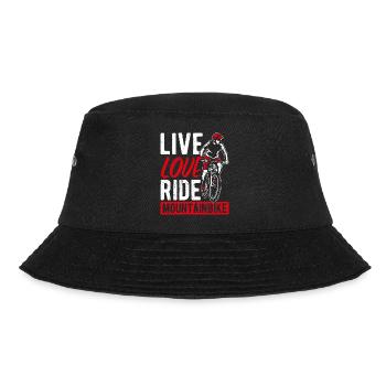 MTB Mountainbike Bike Fahrrad Fans Rad MTB Liebhab - Bucket Hat - Schwarz - Vorne - Lela (165cm)