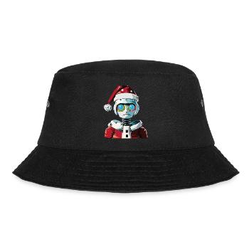 Roboter als Weihnachtsmann verkleidet - Bucket Hat - Schwarz - Vorne - Lela (165cm)