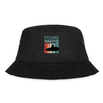Lustige Hobby Segler Mütze Segeln Kapitän - Bucket Hat - Schwarz - Vorne - Lela (165cm)