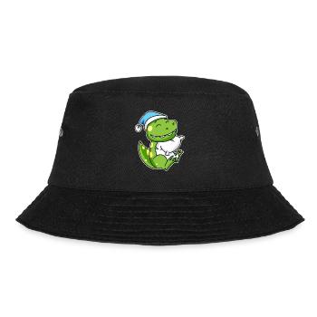 Dinosaure avec oreiller et bonnet somnolent - Dino - Bob - noir - Devant - Lela (165cm)