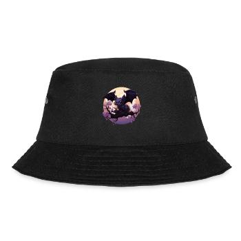 Kawaii Halloween Fledermaus Chibi Fledermaus - Bucket Hat - Schwarz - Vorne - Lela (165cm)
